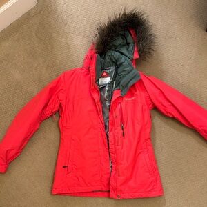 Pink Columbia Ski Jacket with Removable Fur Hood